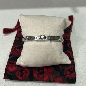 Brighton Silver Heart Bracelet with Brighton Pouch